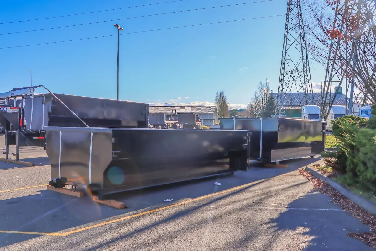Roll-off dumpster ready for waste disposal at job site for 40 Yard Dumpster Rental in Guntersville